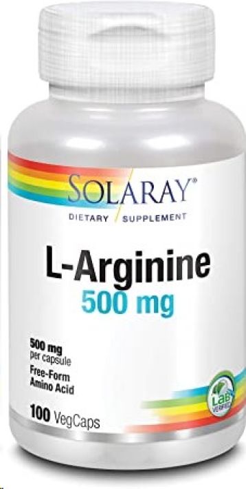 Solaray L-Arginina 500mg 100 cápsulas