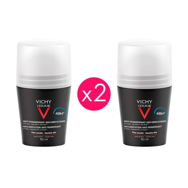 Vichy Homme desodorante roll-on 50ml x2 unidades
