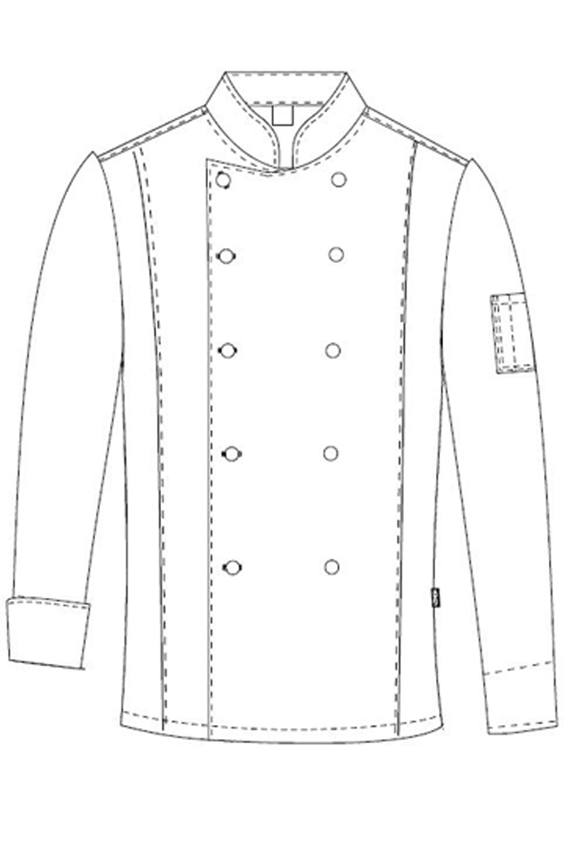 Chaqueta de cocina de hombre negra cuello mao