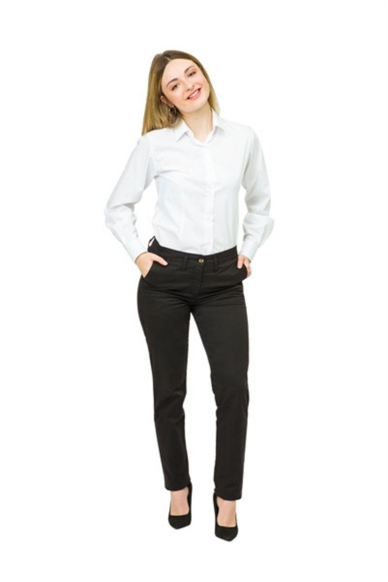 Pantalón negro estilo chino para mujer elástico