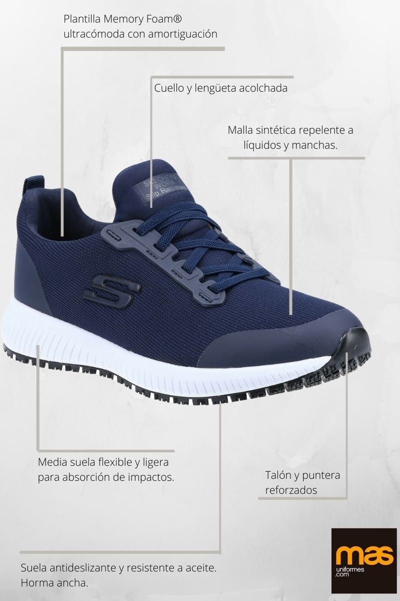 promoción fax Apropiado Calzado deportivo de mujer Skechers Work Squad Azul marino