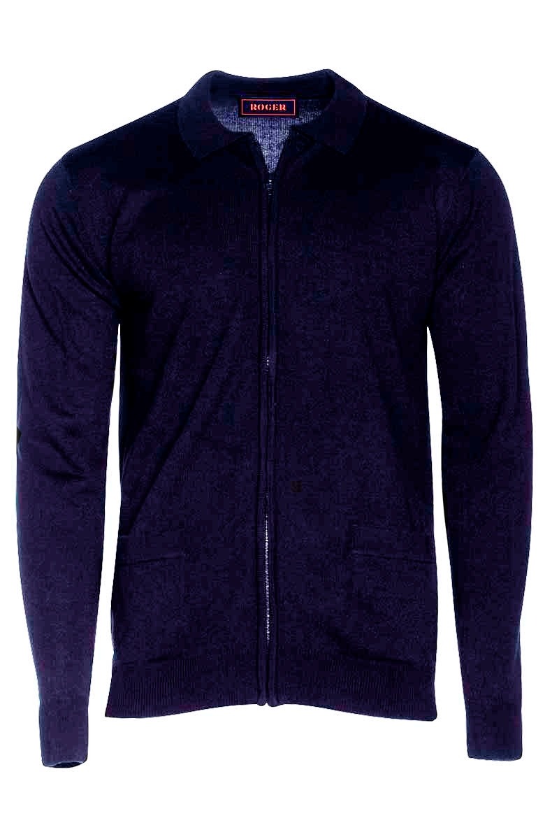 Chaqueta de punto negra con cremallera