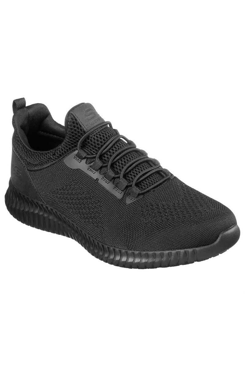 Zapato laboral Skechers negro con cordones