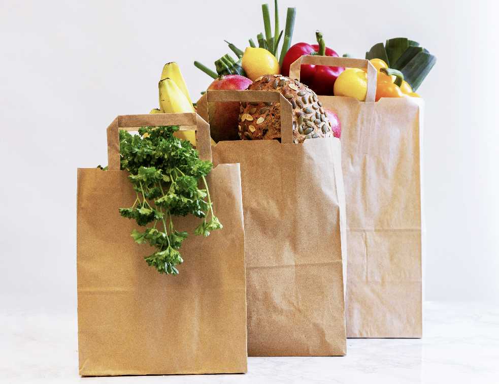 Tradineur - Pack de 25 bolsas de papel kraft para alimentos,  biodegradables, compostables, reutilizables, aptas para uso aliment