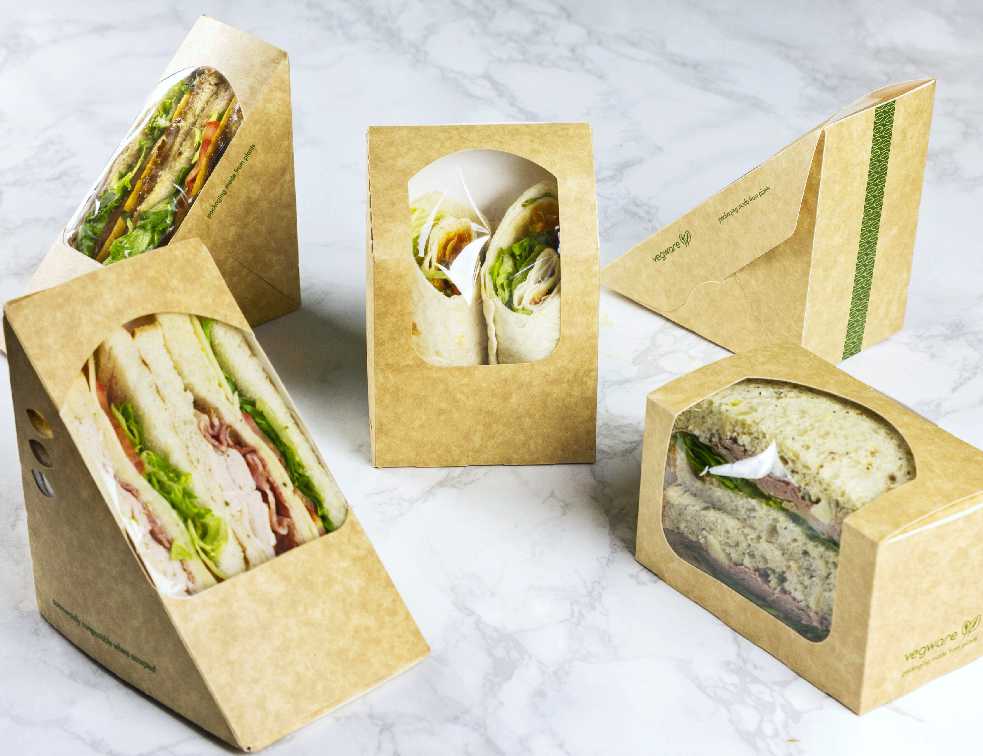 Caja de comida para llevar de embalaje de alimentos de papel Kraft