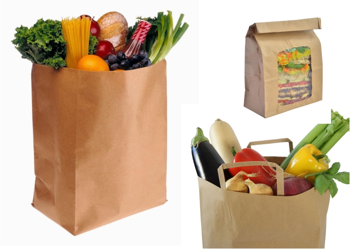 Bolsas papel comida para llevar para restaurantes y tiendas de comida