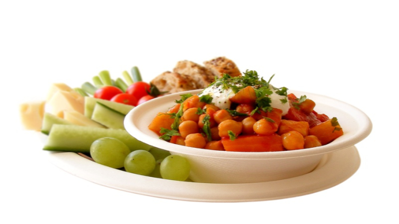 Platos y vasos desechables para comida vegana - Greenvase