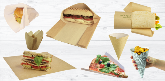 Fast food, conos y papeles