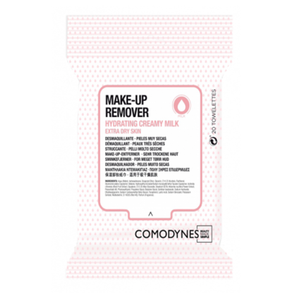 Comodynes Make-Up Remover Hydrating Creamy Milk Toallitas Desmaquillantes Piel Muy Seca 20 unidades | Compra Online