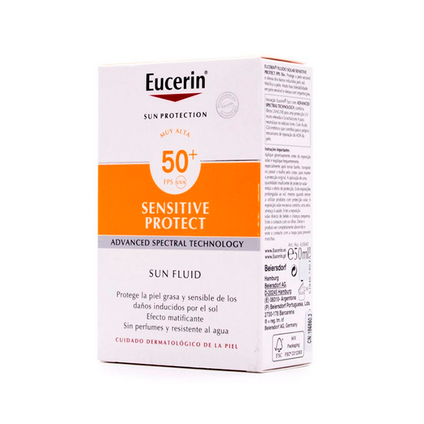Eucerin Sun Protection SPF50+ Fluido Sensitive, 50 ml | Compra Online