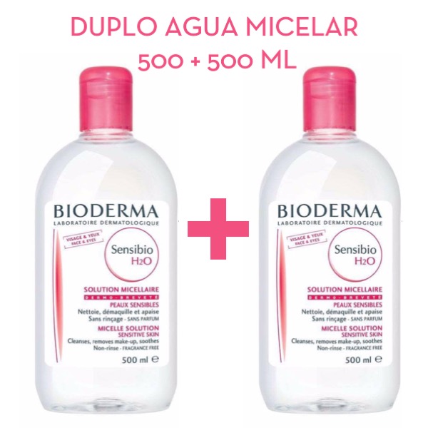 Bioderma Duplo Sensibio H2O solución micelar Pack Oferta 500 + 500 ml