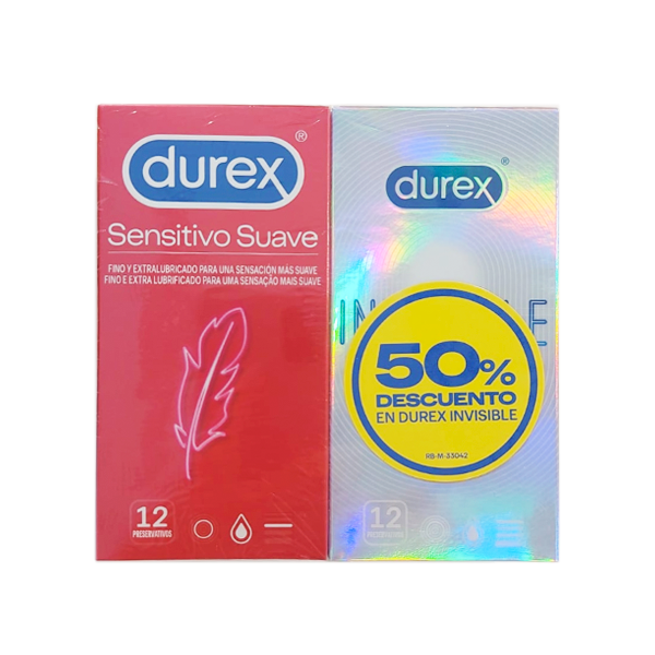 Durex Preservativo Sensitive 12 unidades + Invisible 12 unidades pack | Farmaconfianza