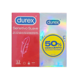 Durex Preservativo Sensitive 12 unidades + Invisible 12 unidades pack | Farmaconfianza
