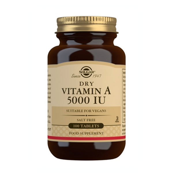 Solgar Vitamina A Seca 500 UI 100 comprimidos | Compra Online