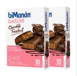 Bimanán Beslim Barritas Sabor Chocolate Fondant Duplo, 2 x 10 unidades | Compra Online