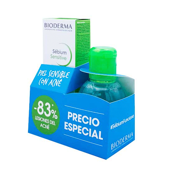 Bioderma PACK Sebium Sensitive Crema 30 ml + Sebium H2O Agua micelar 100 ml | Compra Online