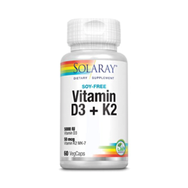 Solaray Vitamina D3 + K2 60 cápsulas | Compra Online
