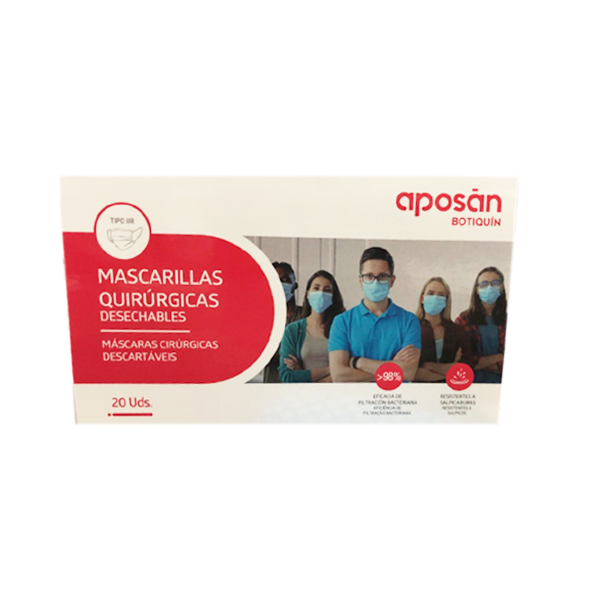 Aposán Mascarilla Quirúrgica, 20 unidades | Compra Online