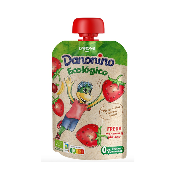 Danonino Pouch Ecológico Fresa, Manzana y Plátano 90 g | Compra Online