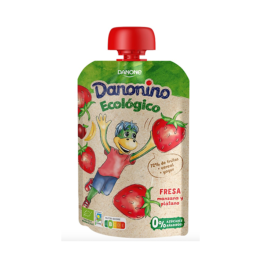 Danonino Pouch Ecológico Fresa, Manzana y Plátano 90 g | Compra Online