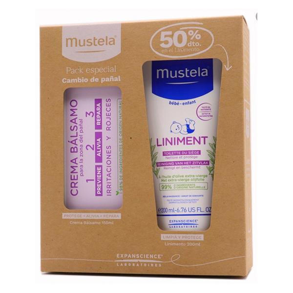 Mustela Crema Bálsamo 1, 2, 3 150 ml + Linimento 200 ml pack | Compra Online