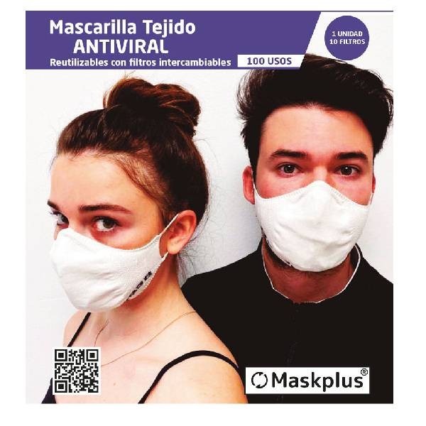 Maskplus Mascarilla Adultos Reutilizable. 1 unidad, 10 filtros Oferta 8,90€ | Compra Online