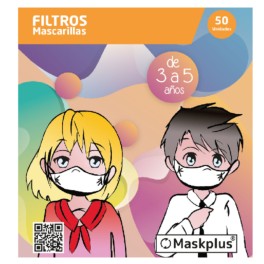 Maskplus Recambio Filtros Mascarilla Niños 3-5 años, 50 unidades | Compra online