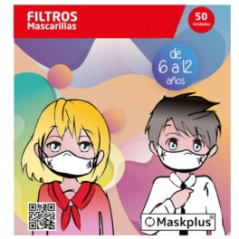 Maskplus Recambio Filtros Mascarilla 6-12 años, 50 unidades | Compra Online