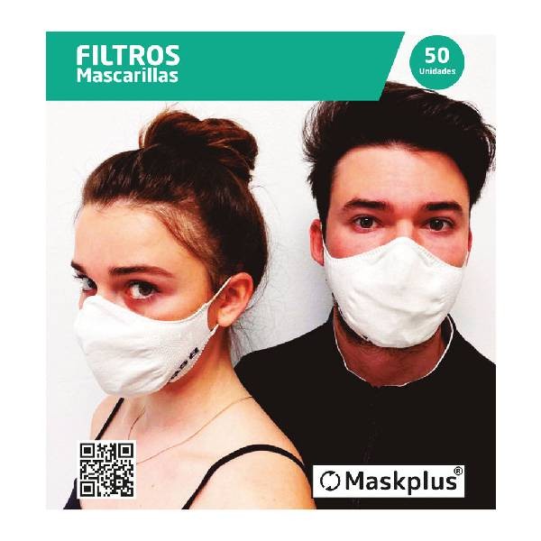 Maskplus Recambio Filtros Mascarilla Adultos, 50 unidades | Compra Online