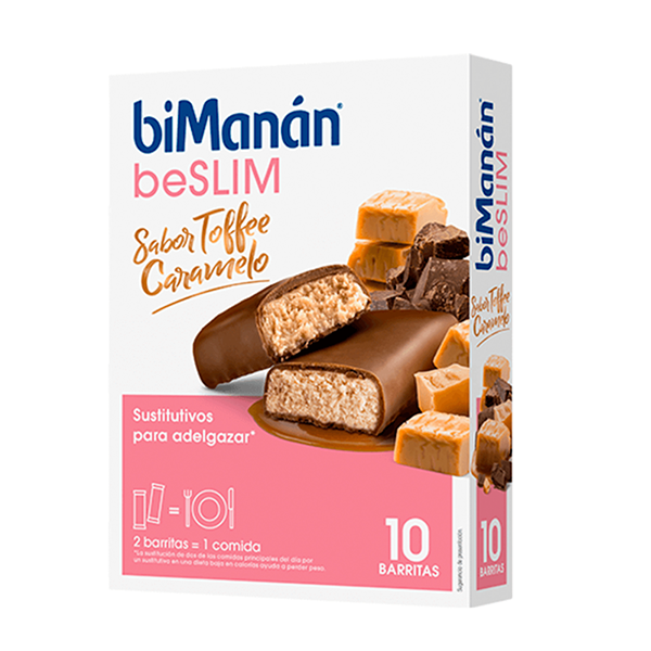 Bimanán Beslim Barrita Sabor Toffee Caramelo, 10 unidades | Farmaconfianza