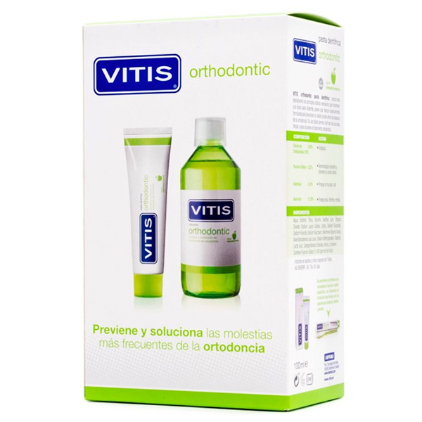 Vitis Orthodontic Colutorio 500 ml + Pasta Dental 100 ml Pack | Compra Online