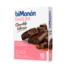 Bimanán Beslim Barrita Chocolate Intenso, 10 unidades | Farmaconfianza