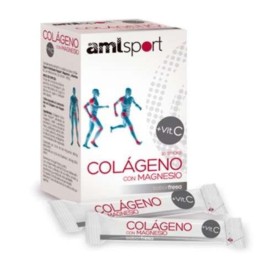 AMLSport Colágeno con Magnesio y Vitamina C, 20 sticks sabor fresa