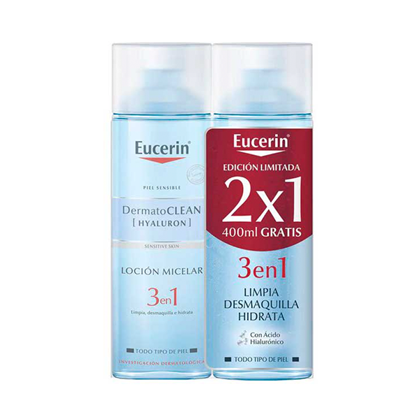 Eucerin Dermatoclean 3 en 1 Solución Micelar Limpiadora Duplo 2 x 400 ml | Compra Online