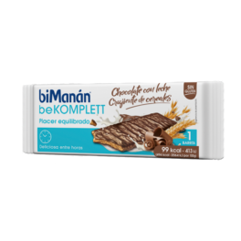 biManán Be Komplett Barrita Sabor Chocolate Crujiente Cereales con Chocolate Negro 1 unidad | Compra Online