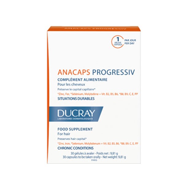 Ducray Anacaps Progressiv, 30 cápsulas | Farmaconfianza