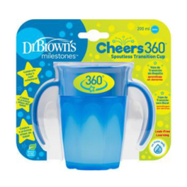 Dr. Brown’s Vaso Cheers 360º Silicona Asas Azul | Compra Online