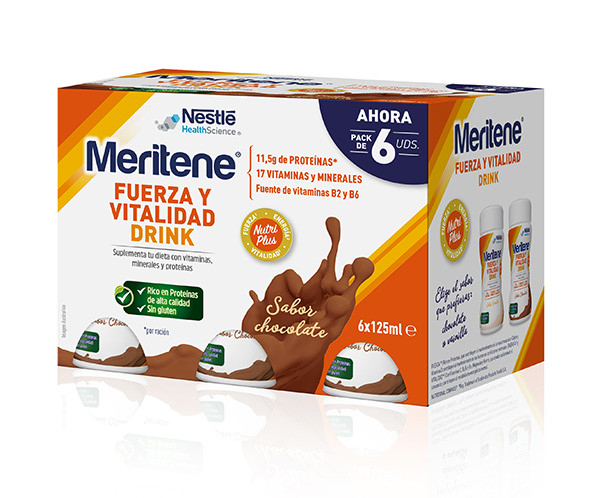 Meritene Drink de Nestlé Sabor Chocolate 6x125 ml ! Farmaconfianza
