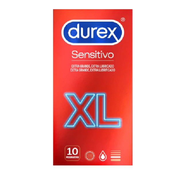 Durex Preservativos Sensitivos XL Extra Grande, 10 unidades