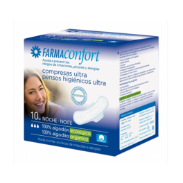 Farmaconfort Compresa Ultra Noche Alas, 10 unidades | Farmaconfianza
