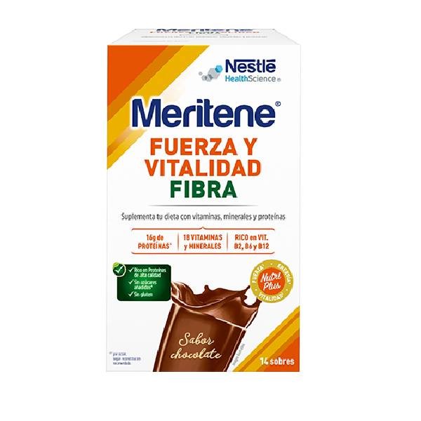 Meritene Nestlé Batidos Fibra sabor Chocolate, 14 sobres | Compra Online