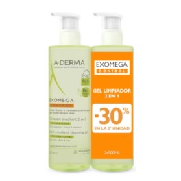 Aderma Exomega Control Gel Limpiador Duplo 2x500ml