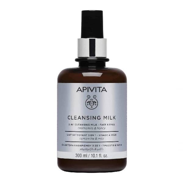 Apivita Cleansing Leche Limpiadora 3 en 1 para cara y ojos, 300 ml | Farmaconfianza