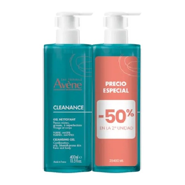 Avène Cleanance Gel Limpiador Piel Grasa Duplo 2x400 ml