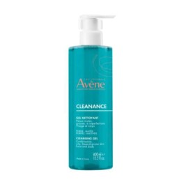 Avène Cleanance Gel Limpiador, 400 ml, limpia y purifica la piel grasa o acneica | Farmaconfianza