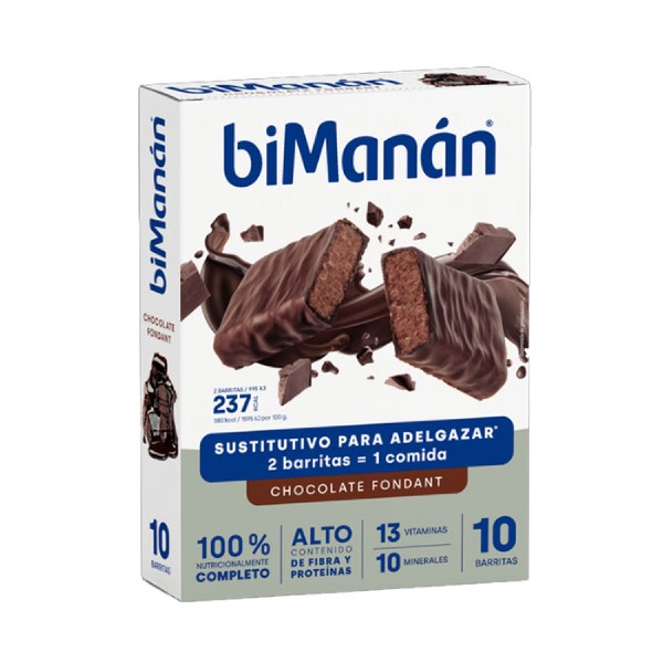 Bimanán Beslim Barrita Sabor Chocolate Negro Fondant, 10 unidades | Farmaconfianza