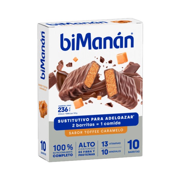 Bimanán Beslim Barrita Sabor Toffee Caramelo, 10 unidades | Farmaconfianza