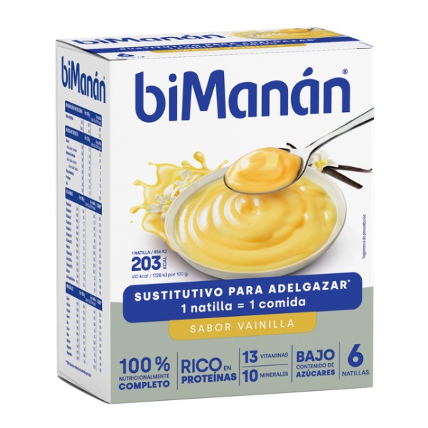 biManán Be Slim Natillas Sabor Vainilla 6 unidades | Compra Online