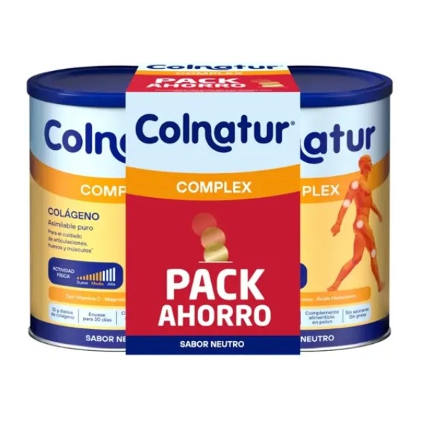 Colnatur Complex Oferta Duplo Colágeno con Magnesio, Vitaminas y Ácido HIalurónico Sabor Muy Neutro
