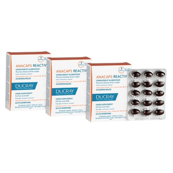 Ducray Anacaps Tri-Activ Complemento Alimenticio, 3 x 30 cápsulas. | Farmaconfianza